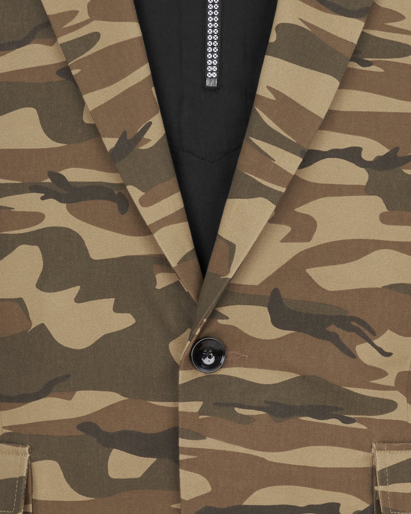 Stonewall Brown with Fuscous Green Camouflage Premium Cotton Designer Blazer BL2318-SB-D110-36, BL2318-SB-D110-38, BL2318-SB-D110-40, BL2318-SB-D110-42, BL2318-SB-D110-44, BL2318-SB-D110-46, BL2318-SB-D110-48, BL2318-SB-D110-50, BL2318-SB-D110-52, BL2318-SB-D110-54, BL2318-SB-D110-56, BL2318-SB-D110-58, BL2318-SB-D110-60