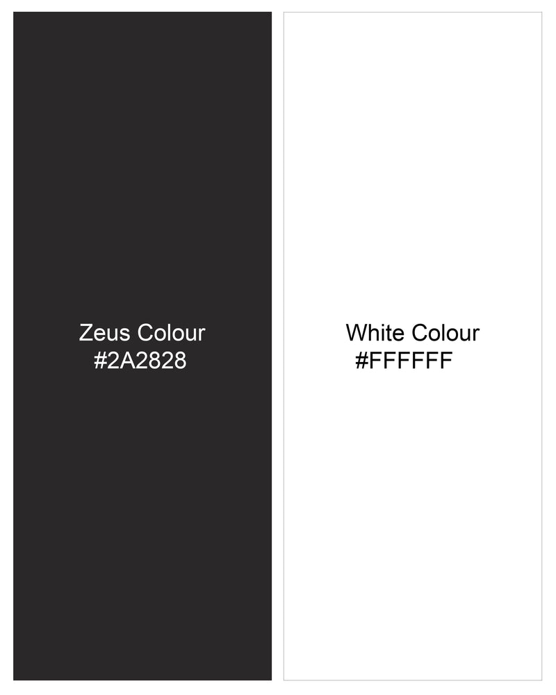 Zeus Black with White Striped Designer Breasted Blazer