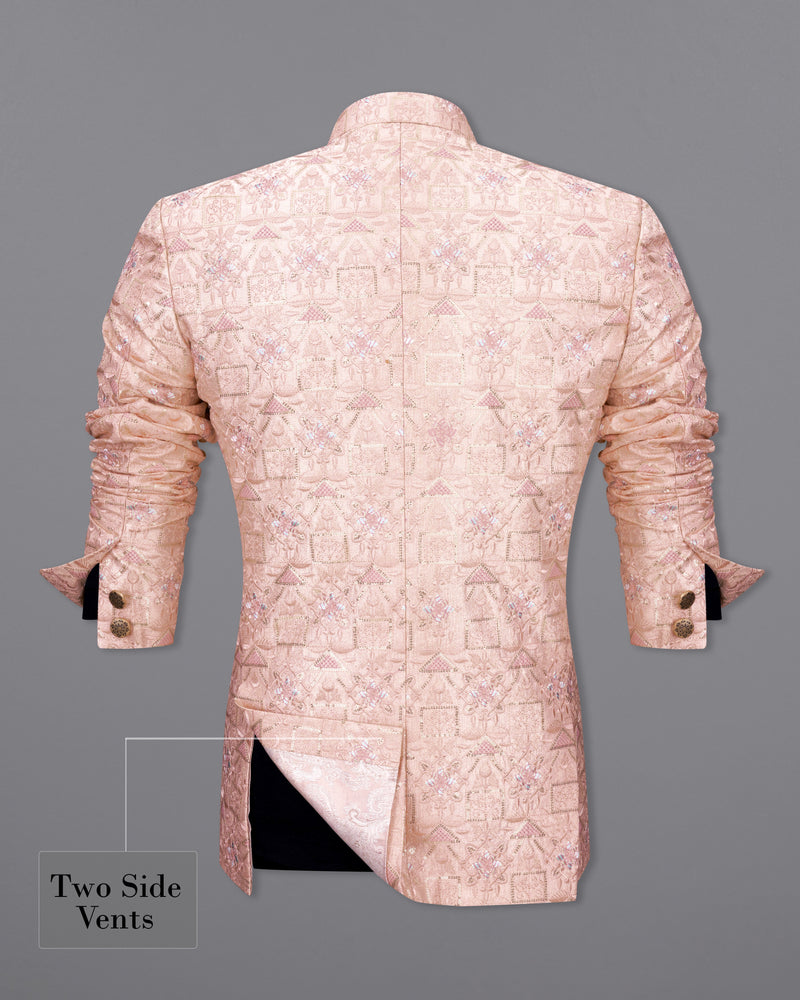 Mandys pink Cotton Thread Embroidered Bandhgala Blazer BL2408-BG-36, BL2408-BG-38, BL2408-BG-40, BL2408-BG-42, BL2408-BG-44, BL2408-BG-46, BL2408-BG-48, BL2408-BG-50, BL2408-BG-52, BL2408-BG-54, BL2408-BG-56, BL2408-BG-58, BL2408-BG-60
