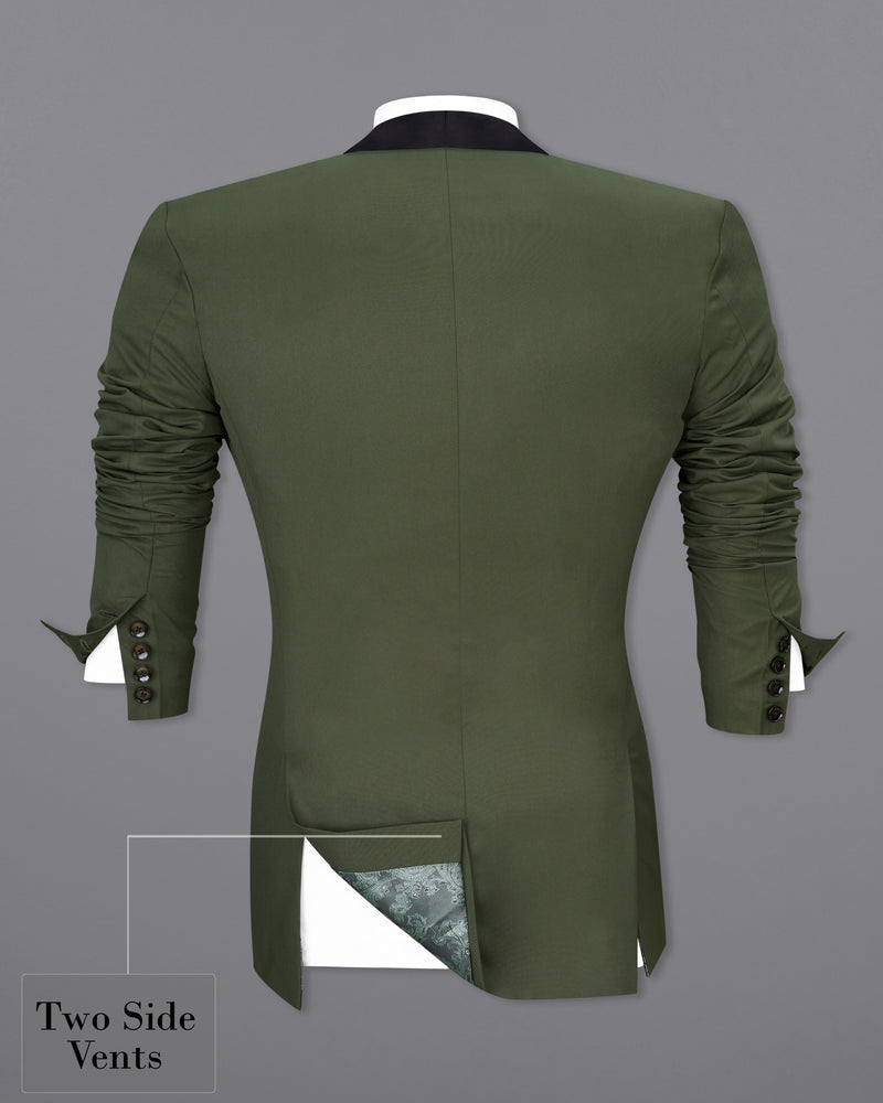 Twill Green Tuxedo Blazer BL2460-BKL-36, BL2460-BKL-38, BL2460-BKL-40, BL2460-BKL-42, BL2460-BKL-44, BL2460-BKL-46, BL2460-BKL-48, BL2460-BKL-50, BL2460-BKL-52, BL2460-BKL-54, BL2460-BKL-56, BL2460-BKL-58, BL2460-BKL-60	