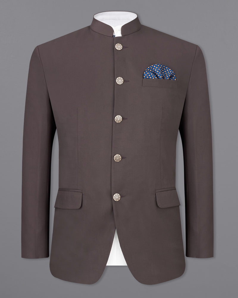 Coffee Brown Bandhgala Blazer BL2468-BG-36, BL2468-BG-38, BL2468-BG-40, BL2468-BG-42, BL2468-BG-44, BL2468-BG-46, BL2468-BG-48, BL2468-BG-50, BL2468-BG-52, BL2468-BG-54, BL2468-BG-56, BL2468-BG-58, BL2468-BG-60	