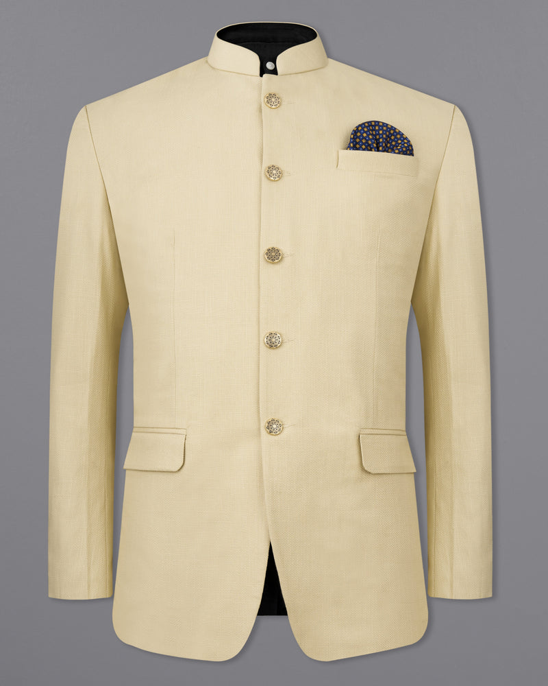 Hampton Beige Premium Cotton Bandhgala Blazer