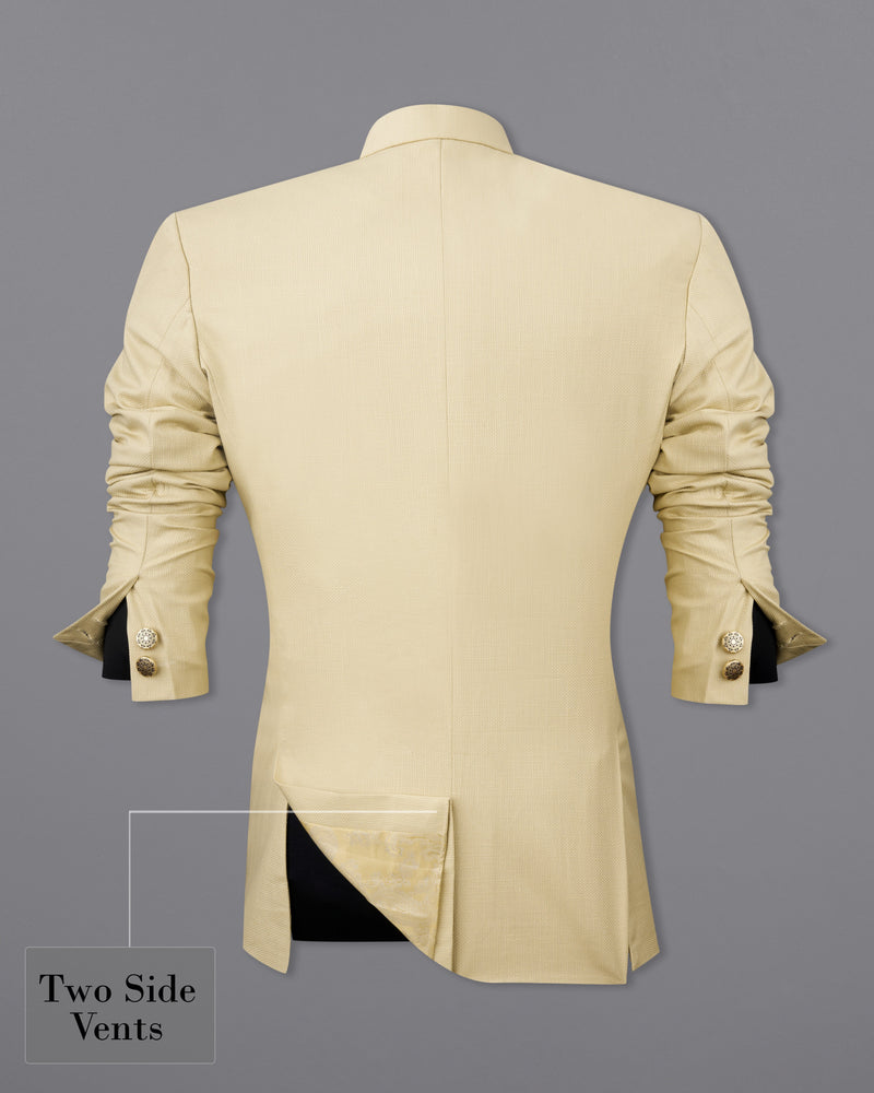 Hampton Beige Premium Cotton Bandhgala Blazer