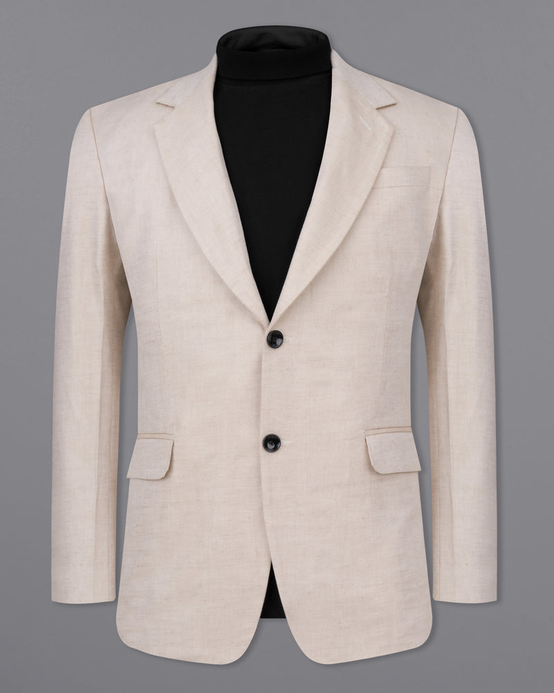 Swirl Cream Luxurious Linen Blazer