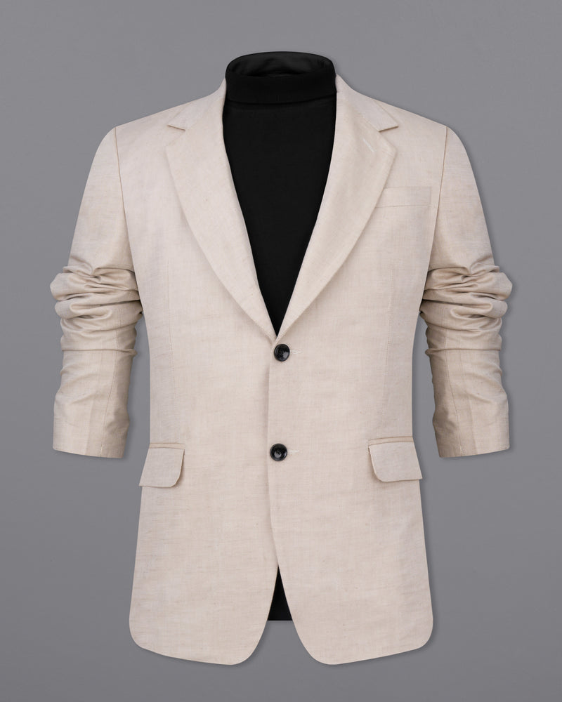 Swirl Cream Luxurious Linen Blazer