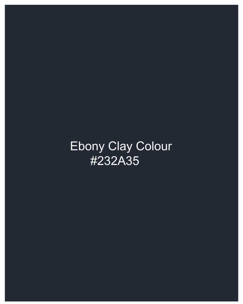 Ebony Clay Blue Windowpane Cross Buttoned Bandhgaala Blazer