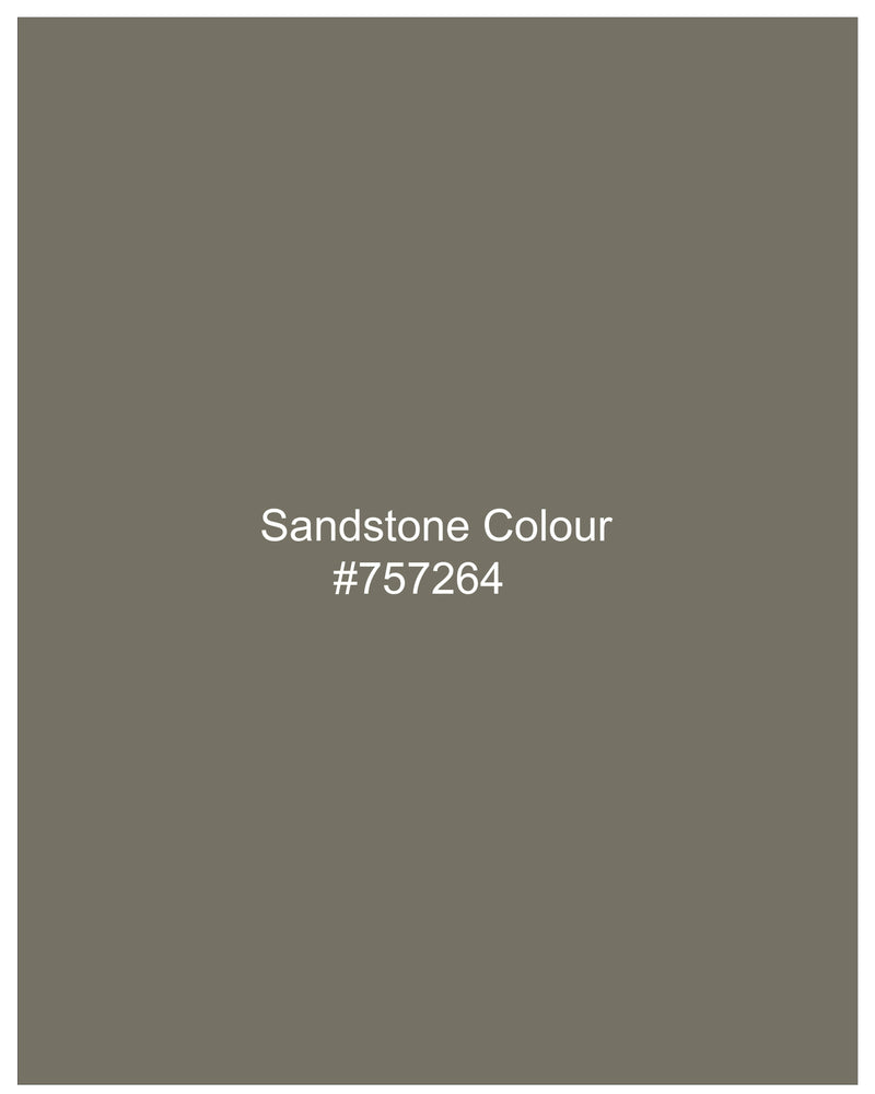 Sandstone Brown Cross Buttoned Bandhgala Blazer
