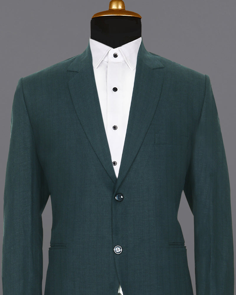 Emerald Green Linen Performance Blazer