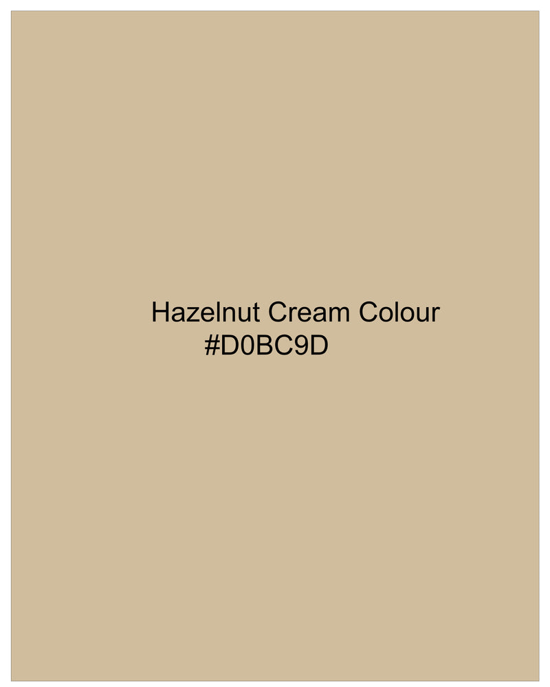 Hazelnut Cross Buttoned Bandhgala/Mandarin Blazer