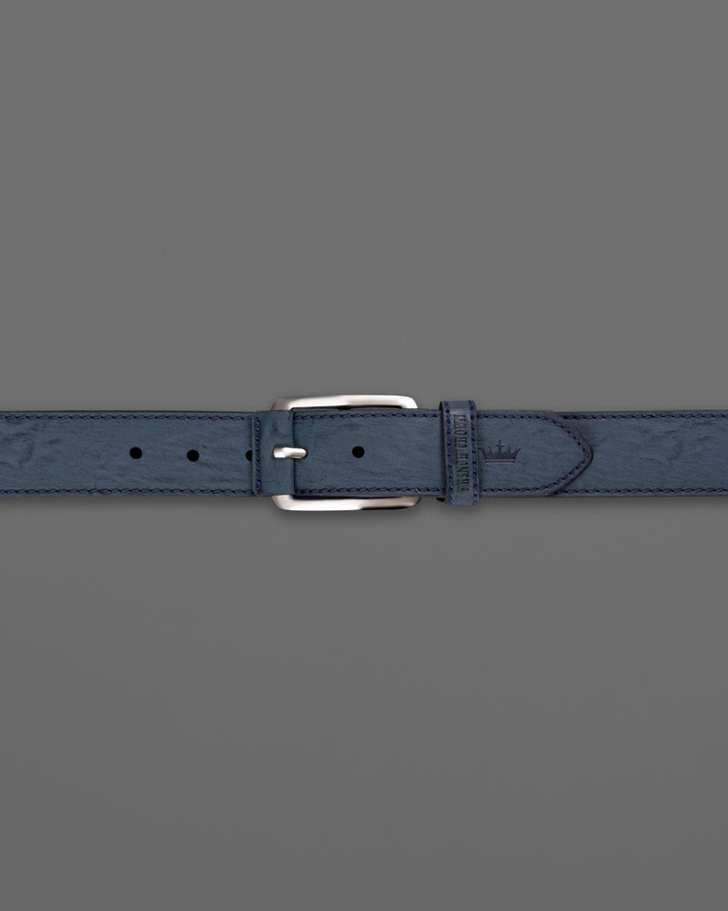 Blue with Metallic Buckle Leather Free Lightweight Handcrafted Belt BT104-28, BT104-30, BT104-32, BT104-34, BT104-36, BT104-38