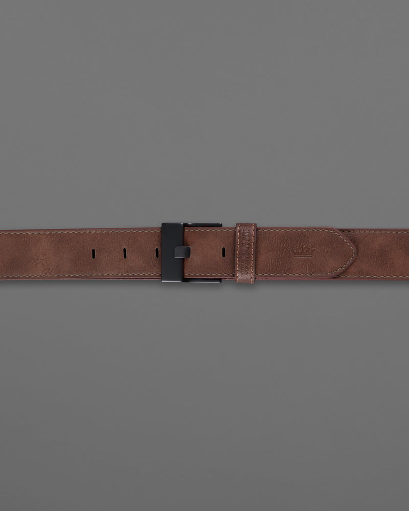 Tan Brown with Jade Black Buckle Leather Free Lightweight Handcrafted Belt BT105-28, BT105-30, BT105-32, BT105-34, BT105-36, BT105-38