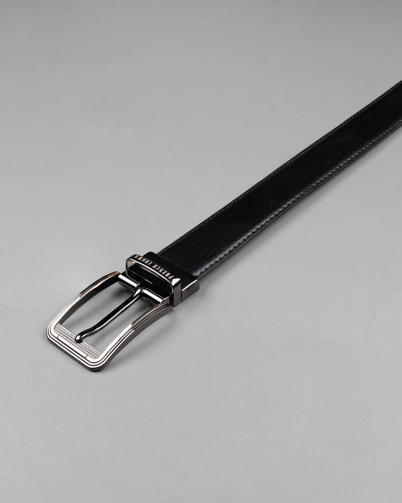 Glossy grey with Silver Buckle Reversible jade Black and Brown Vegan Leather Handcrafted Belt BT032-28, BT032-30, BT032-32, BT032-34, BT032-36, BT032-38