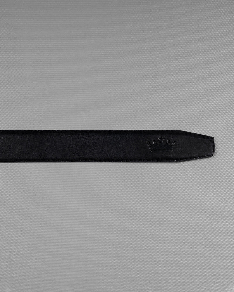 Glossy Black wave Patterned buckle No hole Reversible jade Black and Brown Vegan Leather Handcrafted Belt BT035-28, BT035-30, BT035-32, BT035-34, BT035-36, BT035-38