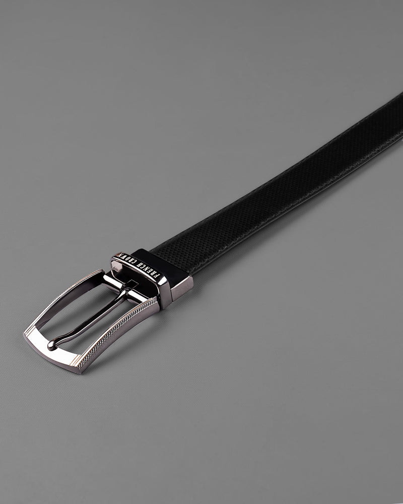 Glossy Grey with Golden buckled Reversible jade Black and Brown Vegan Leather Handcrafted Belt