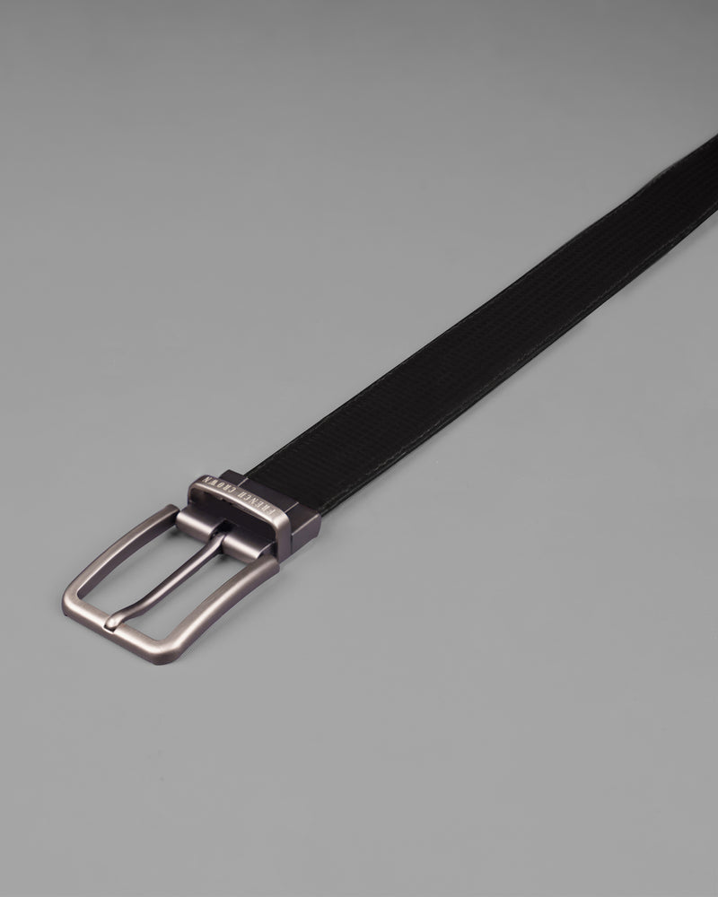 Silver Buckle Glossy Finish with Jade Black and Brown Leather Free Handcrafted Reversible Belt BT054-28, BT054-30, BT054-32, BT054-34, BT054-36, BT054-38