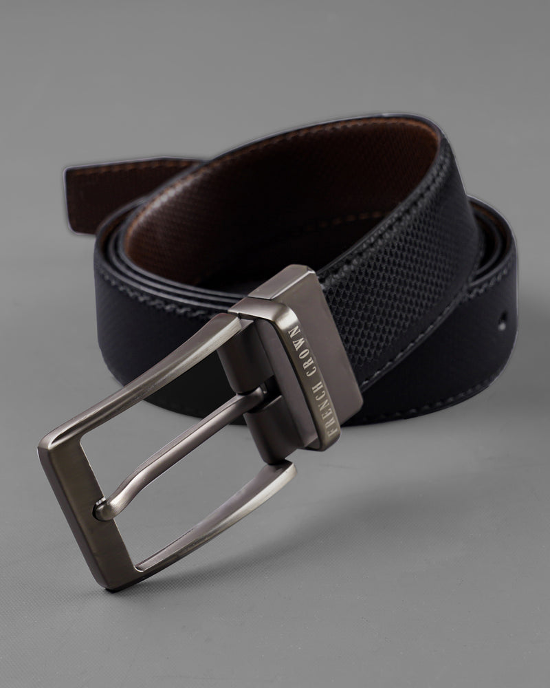 Silver Buckle with Jade Black and Brown Leather Free Handcrafted Reversible Belt BT056-28, BT056-30, BT056-32, BT056-34, BT056-36, BT056-38