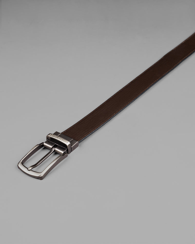 Silver Metallic Buckle Glossy Finish with Jade Black and Brown Leather Free Handcrafted Reversible Belt BT059-28, BT059-30, BT059-32, BT059-34, BT059-36, BT059-38