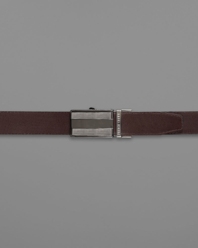 Silver Metallic with Golden Shiny Box Buckle with Jade Black and Brown Leather Free Handcrafted Reversible Belt