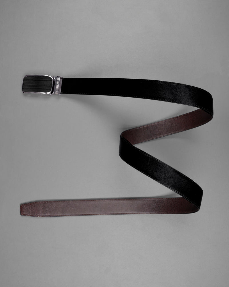 Designer Buckle Matte Finish with Jade Black and Brown Leather Free Handcrafted Reversible Belt
