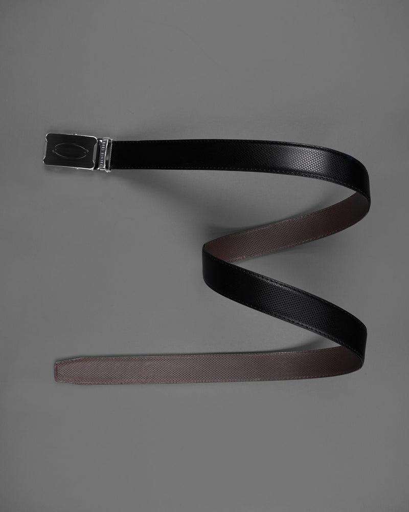 Designer Black Buckle with Jade Black and Maroon Leather Free Handcrafted Reversible Belt BT091-28, BT091-30, BT091-32, BT091-34, BT091-36, BT091-38