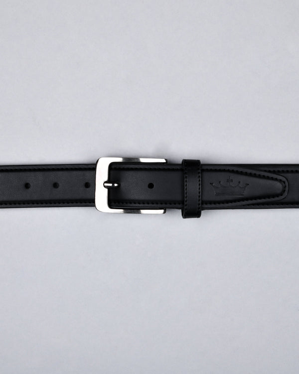 Jade Black Vegan Leather Handcrafted Belt BT07-36, BT07-38, BT07-28, BT07-30, BT07-34, BT07-32