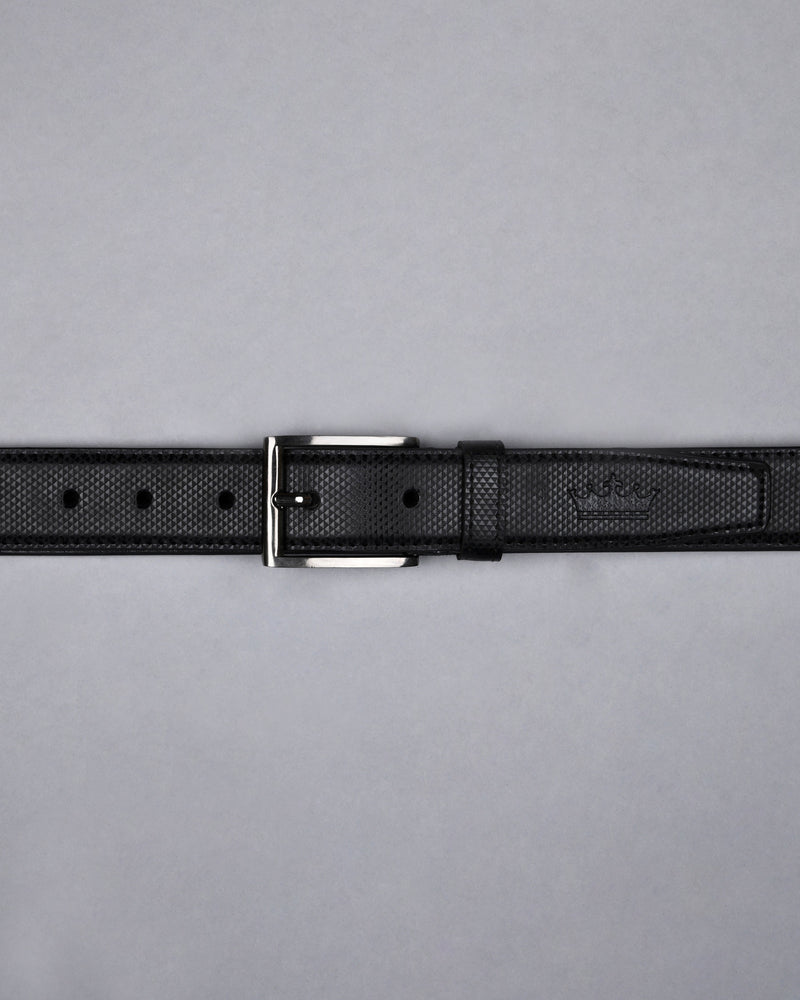 Jade Black Triangle Textured Vegan Leather Handcrafted Belt BT13-28, BT13-34, BT13-38, BT13-32, BT13-36, BT13-30