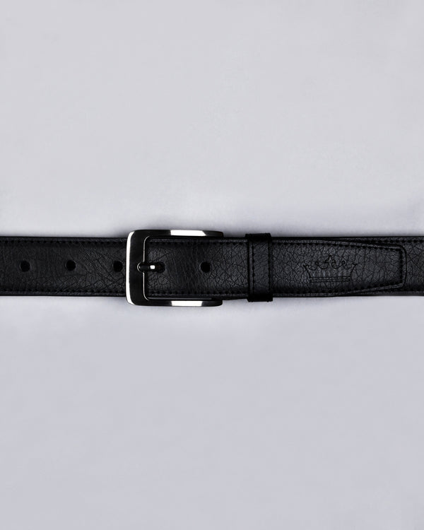Jade Black Slight Textured Vegan Leather Handcrafted Belt BT15-32, BT15-34, BT15-36, BT15-28, BT15-30, BT15-38