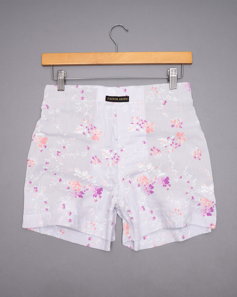 Snuff Orchid Light Grey Printed Tencel Boxers BX386-01-28, BX386-01-30, BX386-01-32, BX386-01-34, BX386-01-36, BX386-01-38, BX386-01-40, BX386-01-42, BX386-01-44