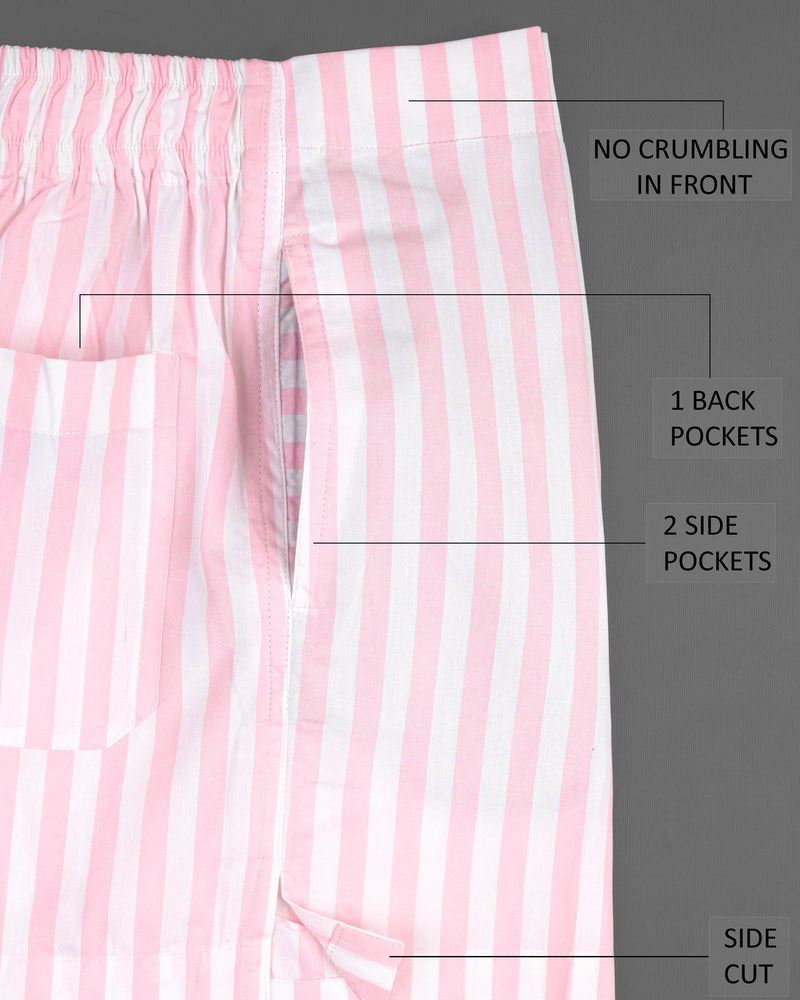 Blossom Pink Striped Premium Cotton and Downriver Gray Plaid Linen Boxers