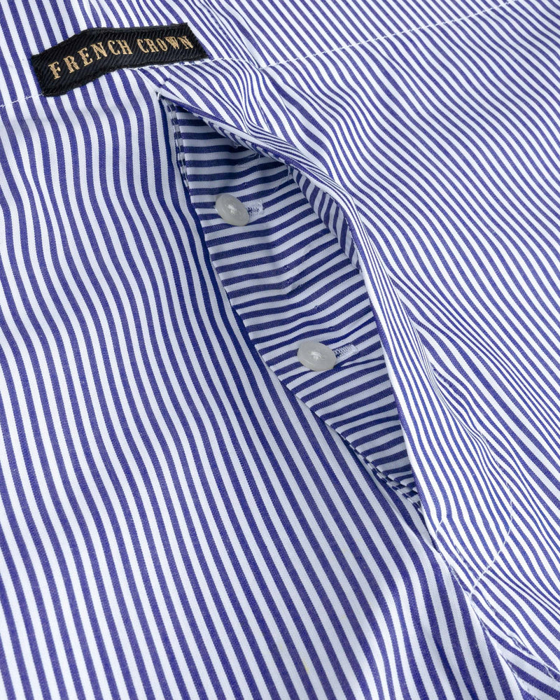 Moonstone Blue Oxford and Chambray Blue and White Pin Striped Premium Cotton Boxers BX400-28, BX400-30, BX400-32, BX400-34, BX400-36, BX400-38, BX400-40, BX400-42, BX400-44