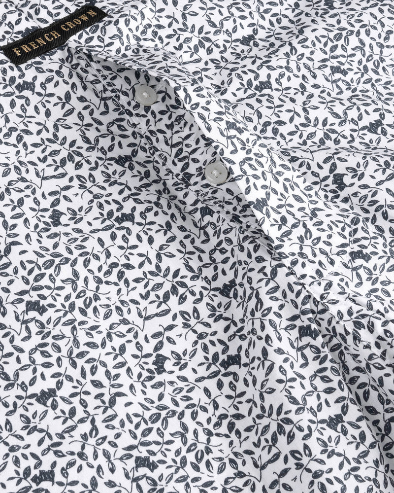 Jade Black and White Leaves Printed with Bright White Polka Dotted Premium Cotton Boxers BX406-28, BX406-30, BX406-32, BX406-34, BX406-36, BX406-38, BX406-40, BX406-42, BX406-44