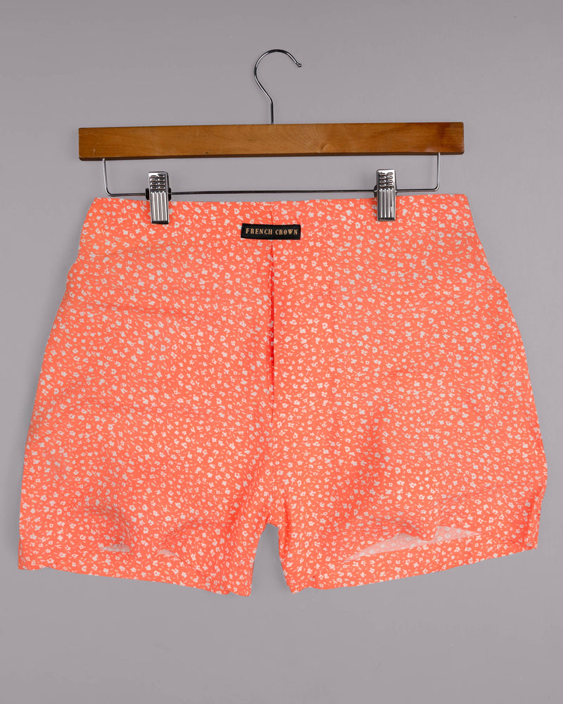 Bittersweet Orange Ditsy Printed Tencel Boxers BX407-02-28, BX407-02-30, BX407-02-32, BX407-02-34, BX407-02-36, BX407-02-38, BX407-02-40, BX407-02-42, BX407-02-44