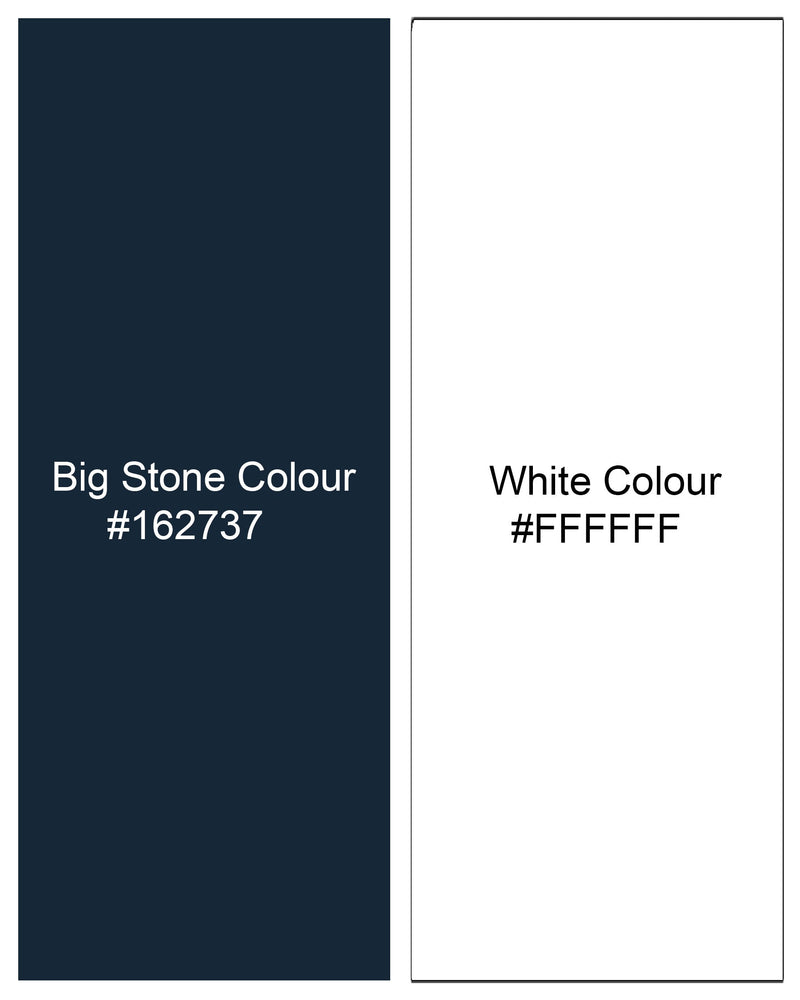 Medium Teal Blue and White Printed with Bigstone Navy Blue and White Printed Premium Cotton Boxers CBX408-28, CBX408-30, CBX408-32, CBX408-34, CBX408-36, CBX408-38, CBX408-40, CBX408-42, CBX408-44