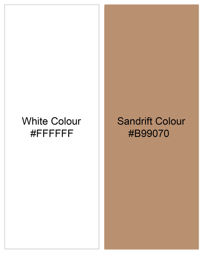 Bright White With Sandrift Brown Star Printed Twill Premium Cotton Boxers