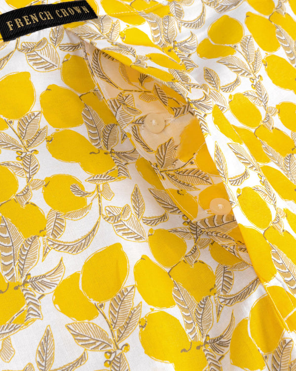 Artyclick Yellow Floral Printed Premium Cotton Boxers BX418-02-28, BX418-02-30, BX418-02-32, BX418-02-34, BX418-02-36, BX418-02-38, BX418-02-40, BX418-02-42, BX418-02-44