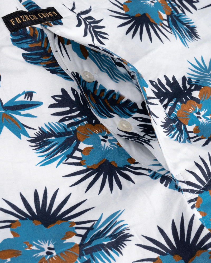 Bright White and Baltic Sea Tropical Printed Twill with Martini Gray Printed Oxford Boxers BX420-28, BX420-30, BX420-32, BX420-34, BX420-36, BX420-38, BX420-40, BX420-42, BX420-44