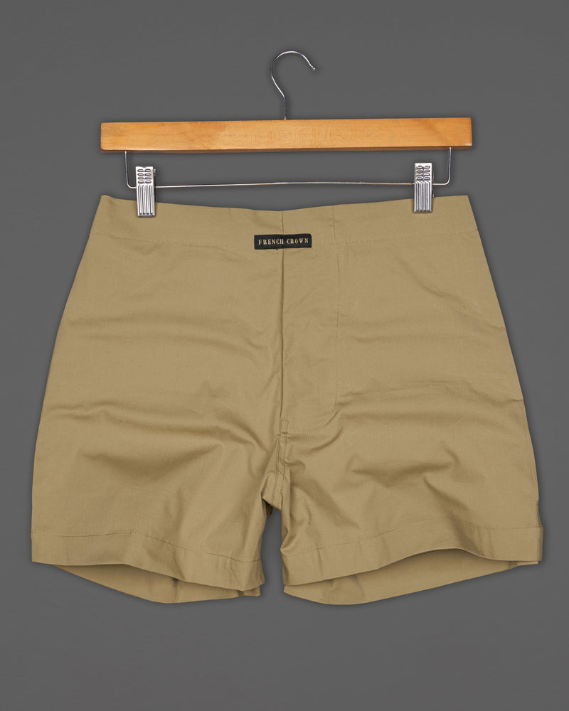 Stone Brown Twill Premium Cotton Boxers with Dawn Cream Multicolored Floral Textured Premium Tencel Boxers Combo