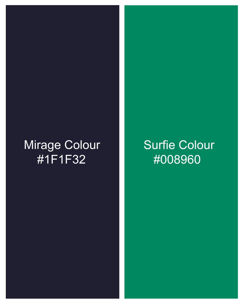 Mirage Navy Blue with Green Plaid Windowpane Twill Premium Cotton Boxers