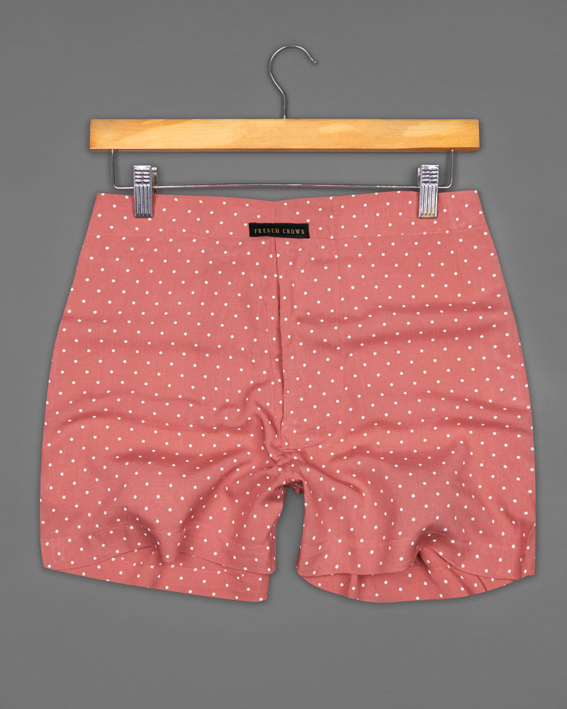 Burning Peach Polka Dotted Premium Tencel And Venetian Red with Boysenberry Pink Windowpane Twill Premium Cotton Boxers