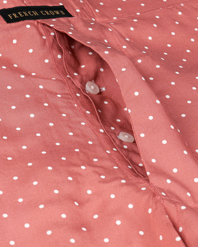 Burning Peach Polka Dotted Premium Tencel And Venetian Red with Boysenberry Pink Windowpane Twill Premium Cotton Boxers