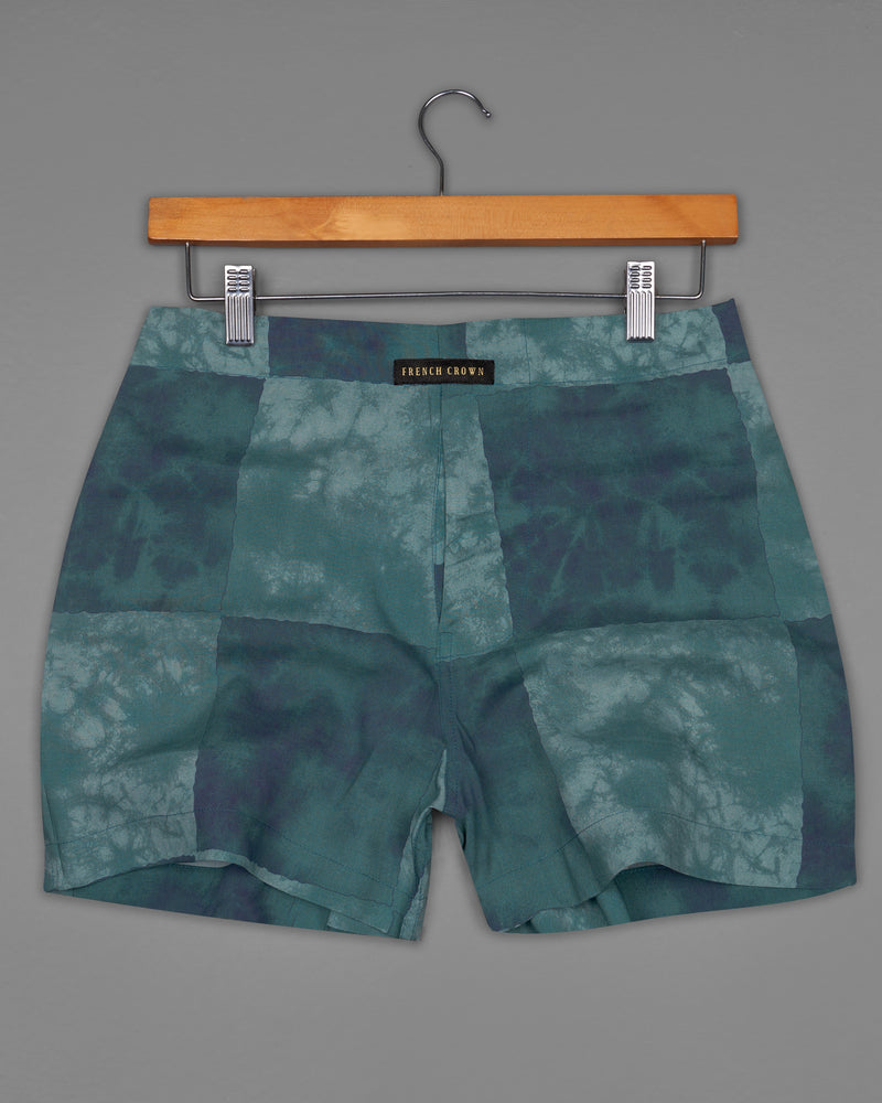 Bright White with Algae Green Tropical Printed Premium Cotton And River Bed with Raven Gray Premium Tencel Boxers