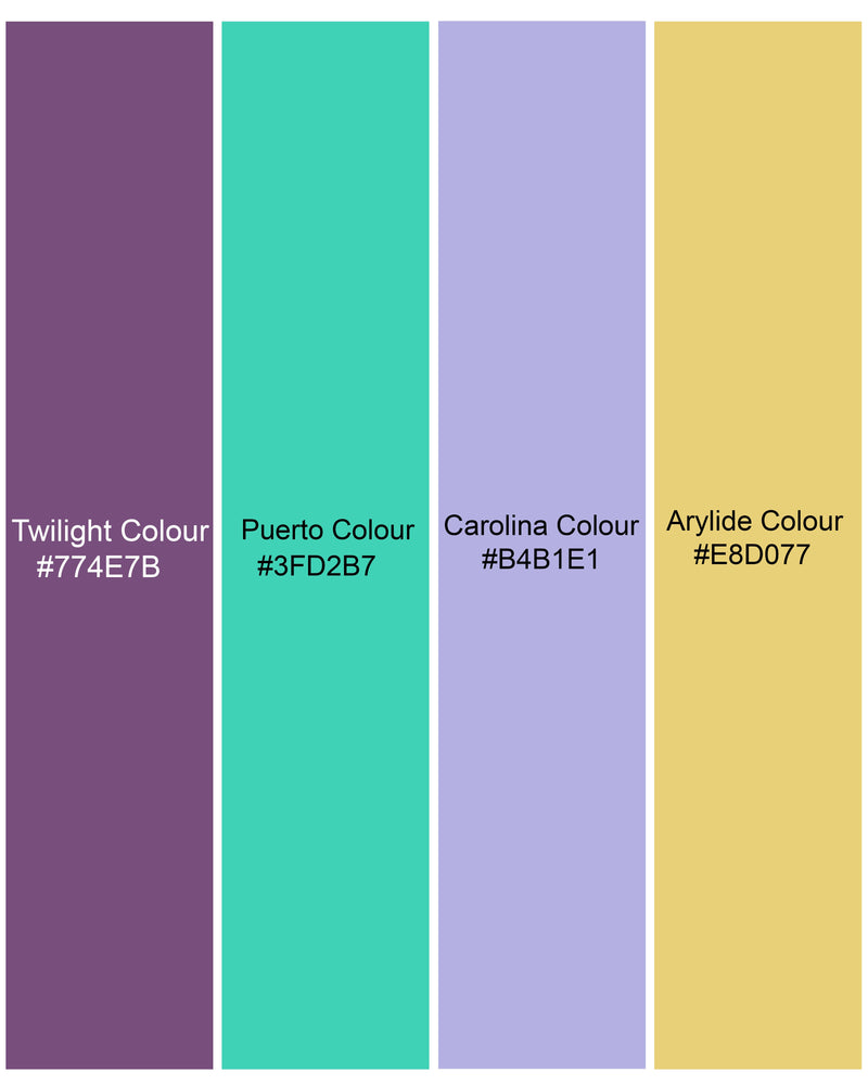 Twilight Purple with Puerto Green Multicolour Leaves Printed Premium Cotton Boxers