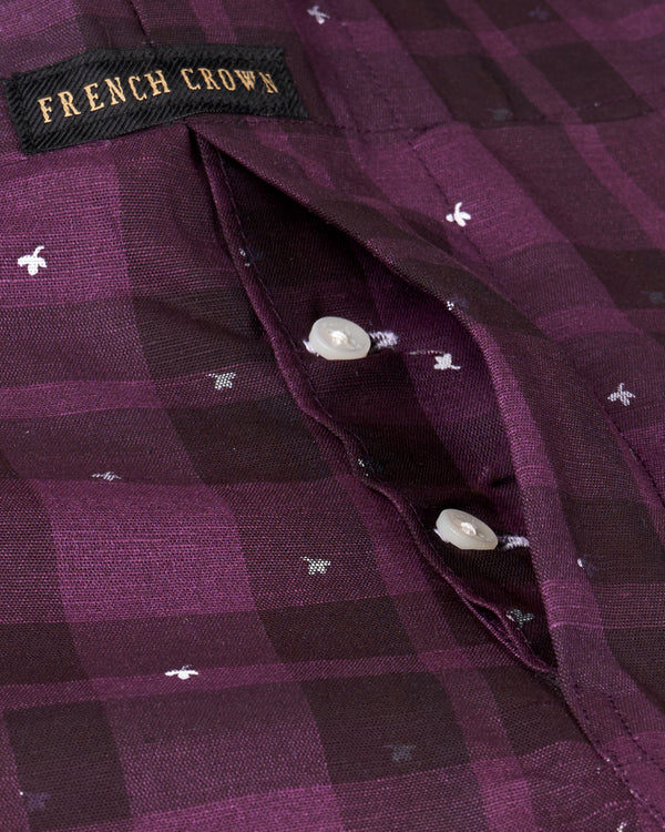 Thunder Maroon with Cosmic Pink Plaid Luxurious Linen Boxers