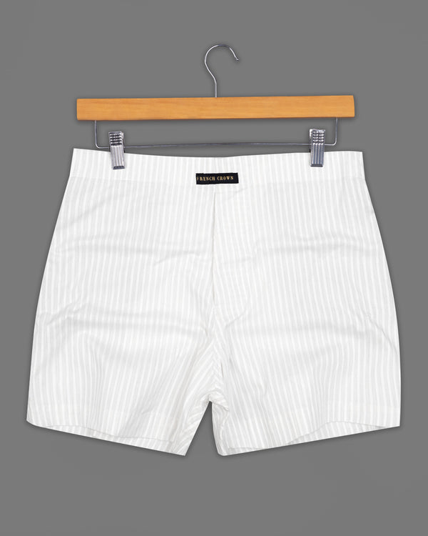 Bright White Striped Dobby Boxers and Heavy Metal Brown and Pale Carmine Red Premium Cotton Boxers Combo
