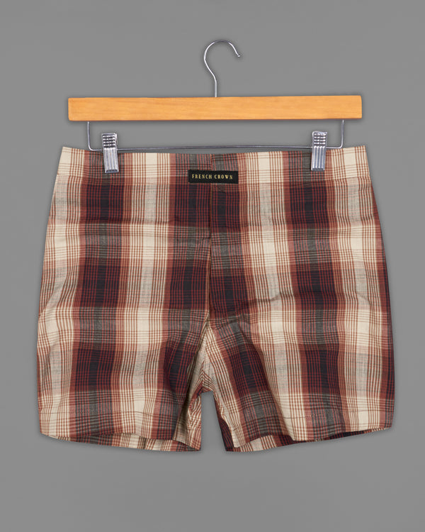 Heavy Metal Brown and Pale Carmine Red Premium Cotton Boxers