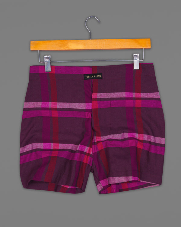 Wine Berry with Burgundy Plaid Royal Oxford Boxers