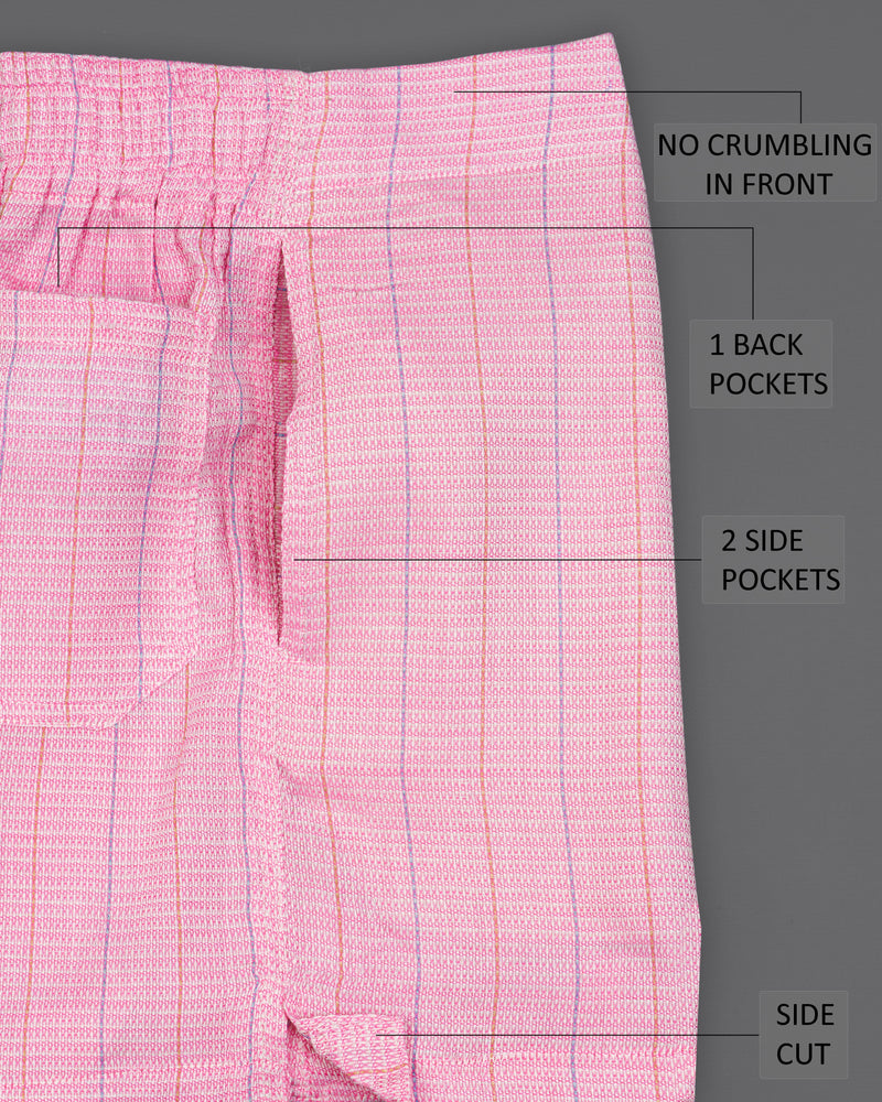 Bastille Purple with Deep Cerise Pink Rose Printed Twill Premium Cotton Boxers and Blossom Pink Striped Dobby Boxers