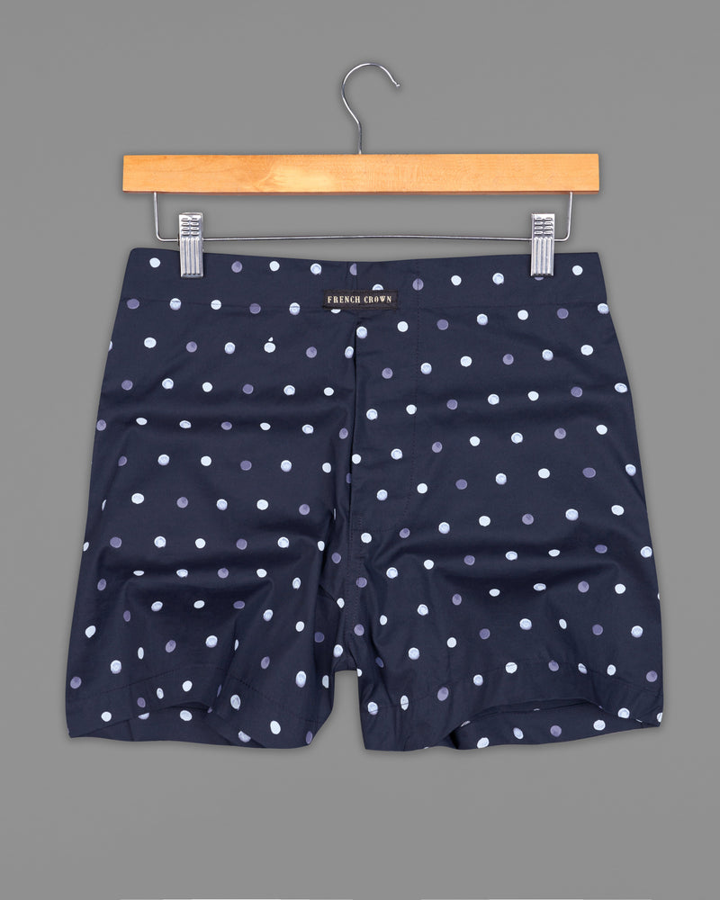 Ebony Clay Blue Polka Dotted Premium Cotton Boxers