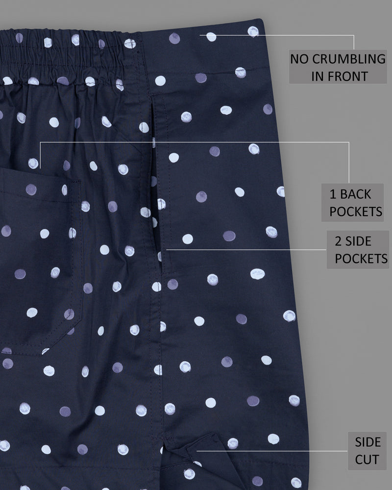 Ebony Clay Blue Polka Dotted Premium Cotton Boxers