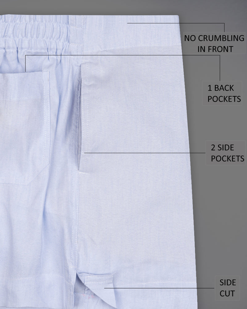 Cinereous Brown Dobby Boxers with Gainsboro Sky Blue Luxurious Linen Boxers